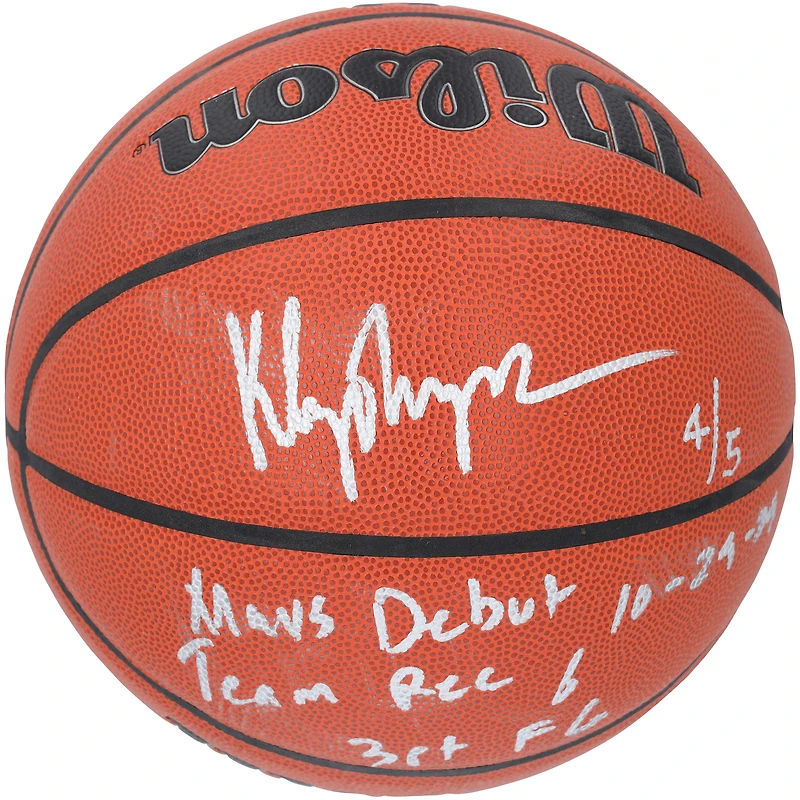 Klay Thompson Dallas Mavericks Autographed Wilson Authentic Series Indoor/Outdoor Basketball with Multiple Mavs Debut Inscriptions
