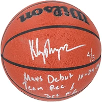 Klay Thompson Dallas Mavericks Autographed Wilson Authentic Series Indoor/Outdoor Basketball with Multiple Mavs Debut Inscriptions