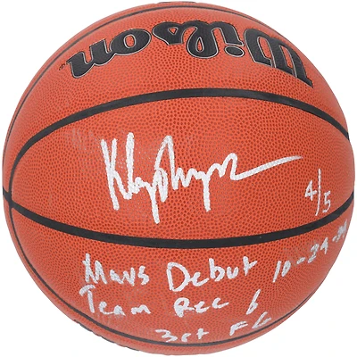 Klay Thompson Dallas Mavericks Autographed Wilson Authentic Series Indoor/Outdoor Basketball with Multiple Mavs Debut Inscriptions