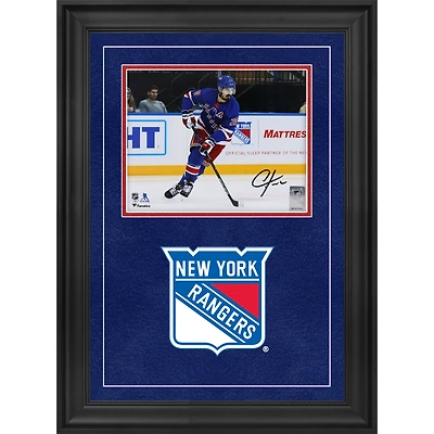 Chris Kreider New York Rangers Autographed Deluxe Framed 8" x 10" Blue Jersey Skating Photograph