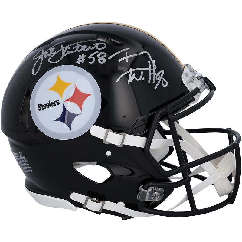 T.J. Watt & Jack Lambert Pittsburgh Steelers Autographed Riddell Speed Authentic Helmet