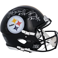 T.J. Watt & Jack Lambert Pittsburgh Steelers Autographed Riddell Speed Authentic Helmet