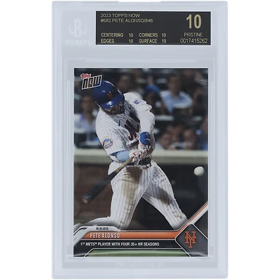 Pete Alonso New York Mets 2023 Topps Now 1st Mets Player with Four 35+ HR Seasons Black Label #682 BGS Authenticated 10 Card
