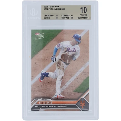 Pete Alonso New York Mets 2023 Topps Now 10th All-time Mets RBI List #713 BGS Authenticated 10 Card - 10,9.5,10,10 Subgrades