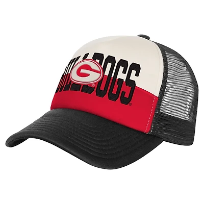 Youth Outerstuff Red/Cream Georgia Bulldogs Modern Fan Trucker Adjustable Hat
