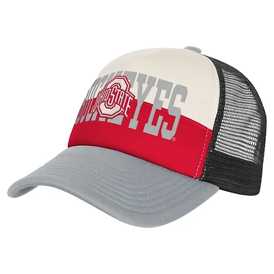Youth Outerstuff Scarlet/Cream Ohio State Buckeyes Modern Fan Trucker Adjustable Hat