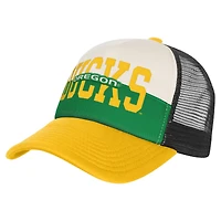 Youth Outerstuff Green/Cream Oregon Ducks Modern Fan Trucker Adjustable Hat
