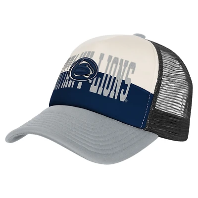 Youth Outerstuff Navy/Cream Penn State Nittany Lions Modern Fan Trucker Adjustable Hat
