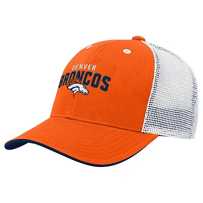 Youth Outerstuff Orange Denver Broncos Core Lockup Trucker Adjustable Hat