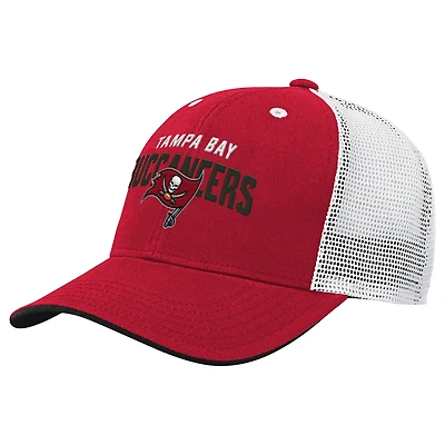 Youth Outerstuff Red Tampa Bay Buccaneers Core Lockup Trucker Adjustable Hat