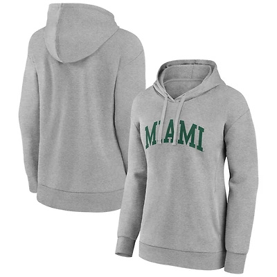 Women's Gray Miami Hurricanes Arch Pullover Hoodie