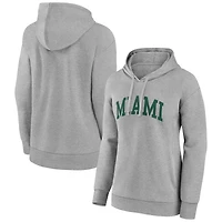 Women's Gray Miami Hurricanes Arch Pullover Hoodie