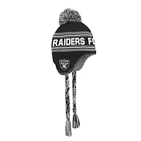 Youth Outerstuff Black Las Vegas Raiders Jacquard Tassel Knit Hat with Pom