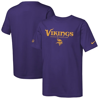 Youth Nike Purple Minnesota Vikings Sideline Team Issue T-Shirt