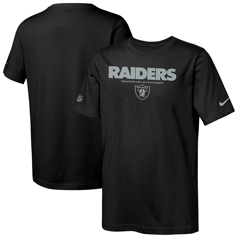 Youth Nike Black Las Vegas Raiders Sideline Team Issue T-Shirt
