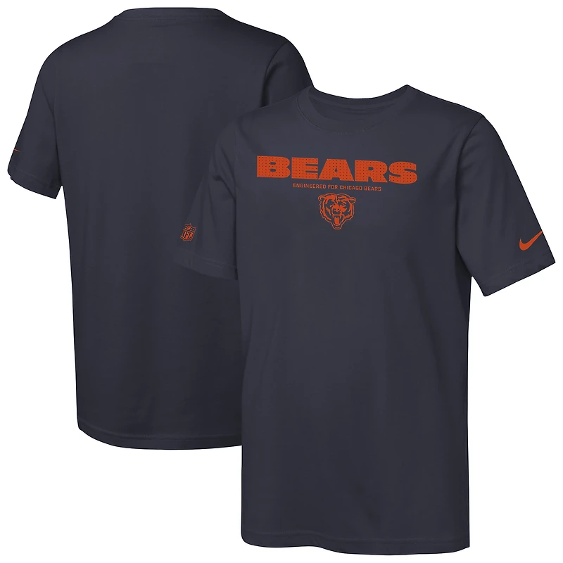 Youth Nike Navy Chicago Bears Sideline Team Issue T-Shirt