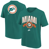 Youth Nike  Aqua Miami Dolphins Rewind Front & Back Essential T-Shirt