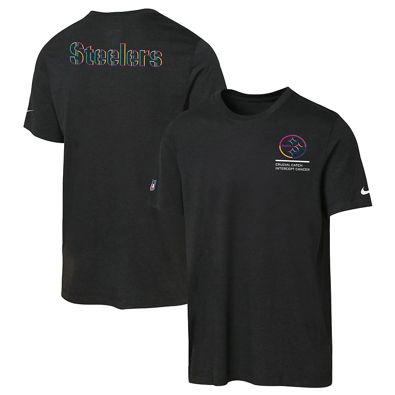 Youth Nike Black Pittsburgh Steelers 2025 NFL Crucial Catch Tri-Blend Dri-FIT T-Shirt