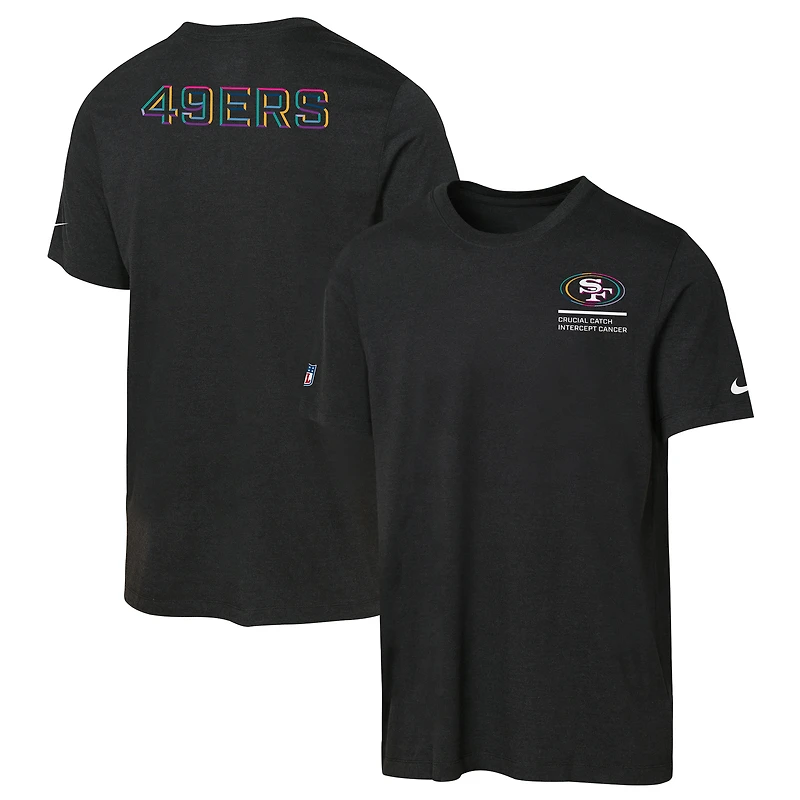 Youth Nike Black San Francisco 49ers 2025 NFL Crucial Catch Tri-Blend Dri-FIT T-Shirt