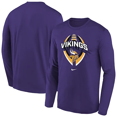 Youth Nike  Purple Minnesota Vikings Primetime Legend Icon Long Sleeve Performance T-Shirt