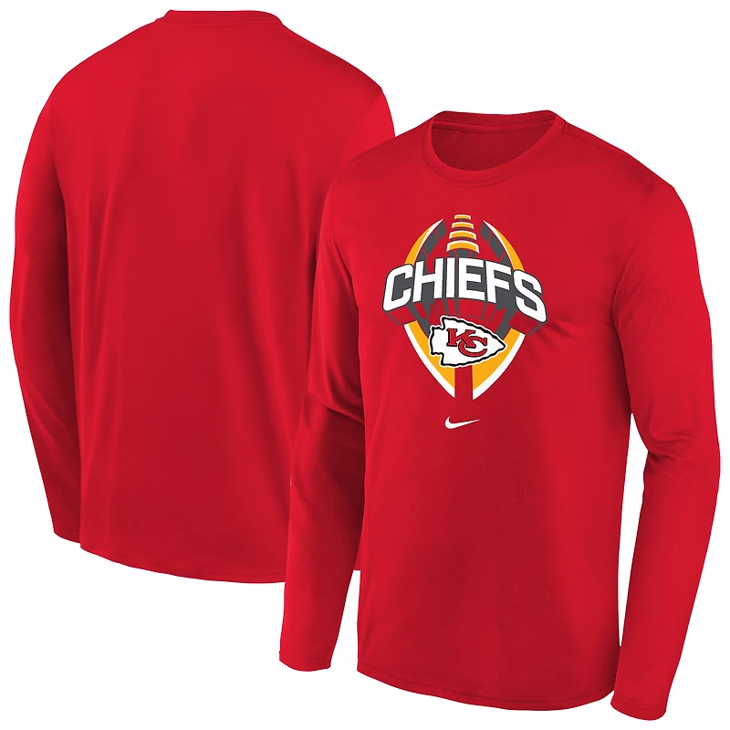 Youth Nike  Red Kansas City Chiefs Primetime Legend Icon Long Sleeve Performance T-Shirt