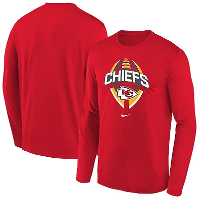 Youth Nike  Red Kansas City Chiefs Primetime Legend Icon Long Sleeve Performance T-Shirt