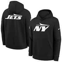 Youth Nike  Black New York Jets Sideline Club Fleece Hoodie