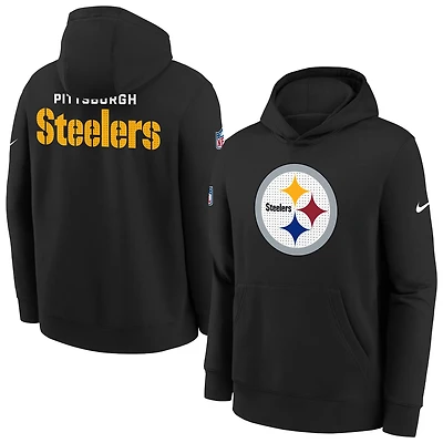 Youth Nike  Black Pittsburgh Steelers Sideline Club Fleece Hoodie