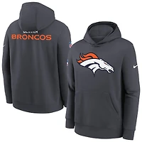 Youth Nike  Gray Denver Broncos Sideline Club Fleece Hoodie