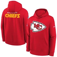 Youth Nike  Red Kansas City Chiefs Sideline Club Fleece Hoodie