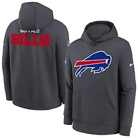 Youth Nike  Gray Buffalo Bills Sideline Club Fleece Hoodie