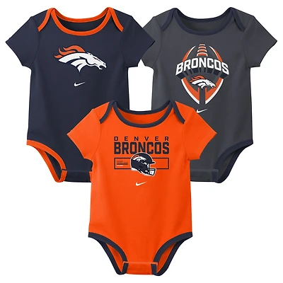 Newborn & Infant Nike Denver Broncos Three-Piece Bodysuit Set