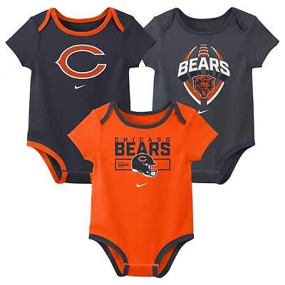 Newborn & Infant Nike Chicago Bears Three-Piece Bodysuit Set