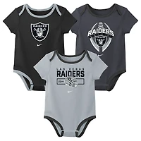 Newborn & Infant Nike Las Vegas Raiders Three-Piece Bodysuit Set
