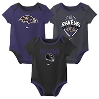 Newborn & Infant Nike Baltimore Ravens Three-Piece Bodysuit Set