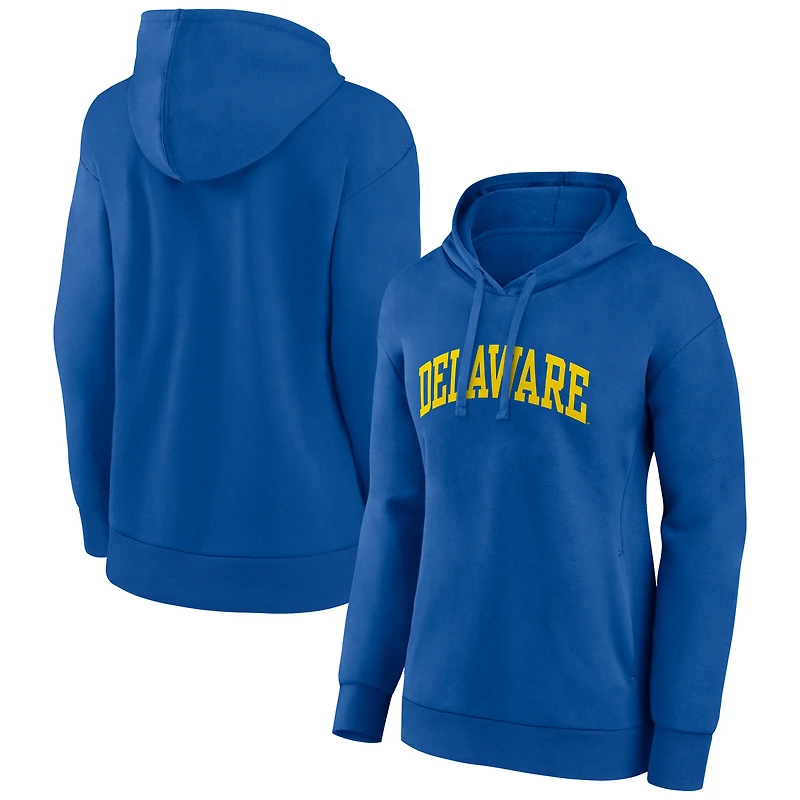 Women's Royal Delaware Fightin' Blue Hens Arch Pullover Hoodie