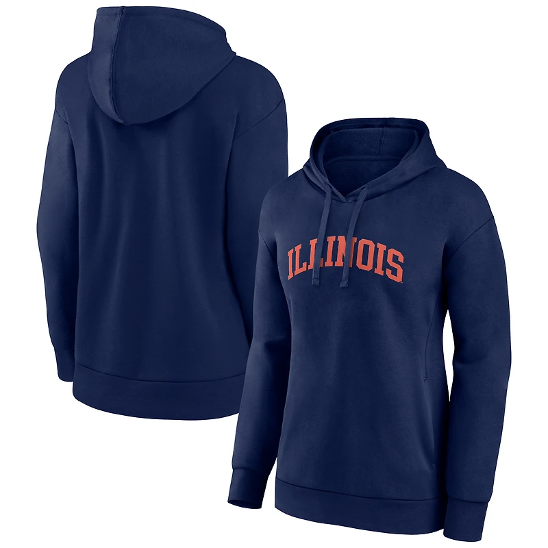 Women's Navy Illinois Fighting Illini Arch Pullover Hoodie