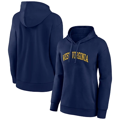Women's Navy West Virginia Mountaineers Arch Pullover Hoodie