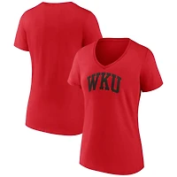 Women's Red Western Kentucky Hilltoppers Basic Arch V-Neck T-Shirt