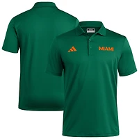 Men's adidas Green Miami Hurricanes Ultimate 365 Ottoman Polo Shirt