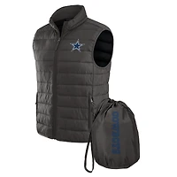 Men's NFL x Darius Rucker Collection by Fanatics Gray Dallas Cowboys Packable Full-Zip Vest with Travel Bag