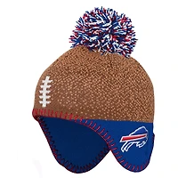 Preschool Brown Buffalo Bills Football Head Knit Hat with Pom