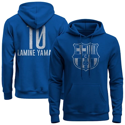 Men's 1863FC Lamine Yamal Blue Barcelona Player Fleece Pullover Hoodie