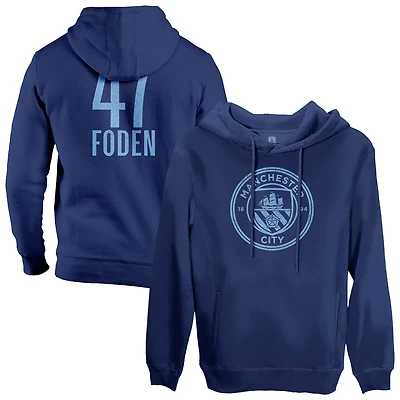Men's 1863FC Phil Foden Navy Manchester City Player Fleece Pullover Hoodie