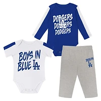 Newborn Outerstuff Los Angeles Dodgers Double Down Bodysuit and Pants 3-Piece Set