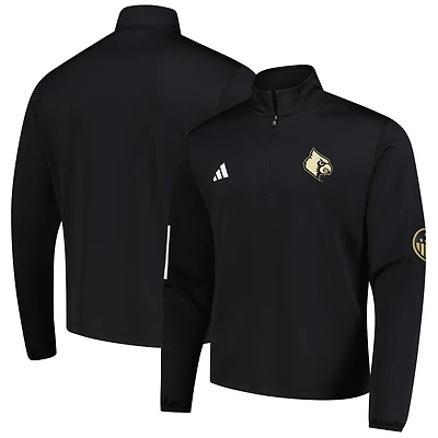 Men's adidas Black Louisville Cardinals Half-Zip Golf Jacket