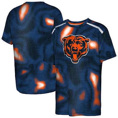 Youth Outerstuff Navy Chicago Bears End Zone Dri-Tek T-Shirt