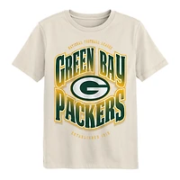 Youth Outerstuff Cream Green Bay Packers Huddle T-Shirt