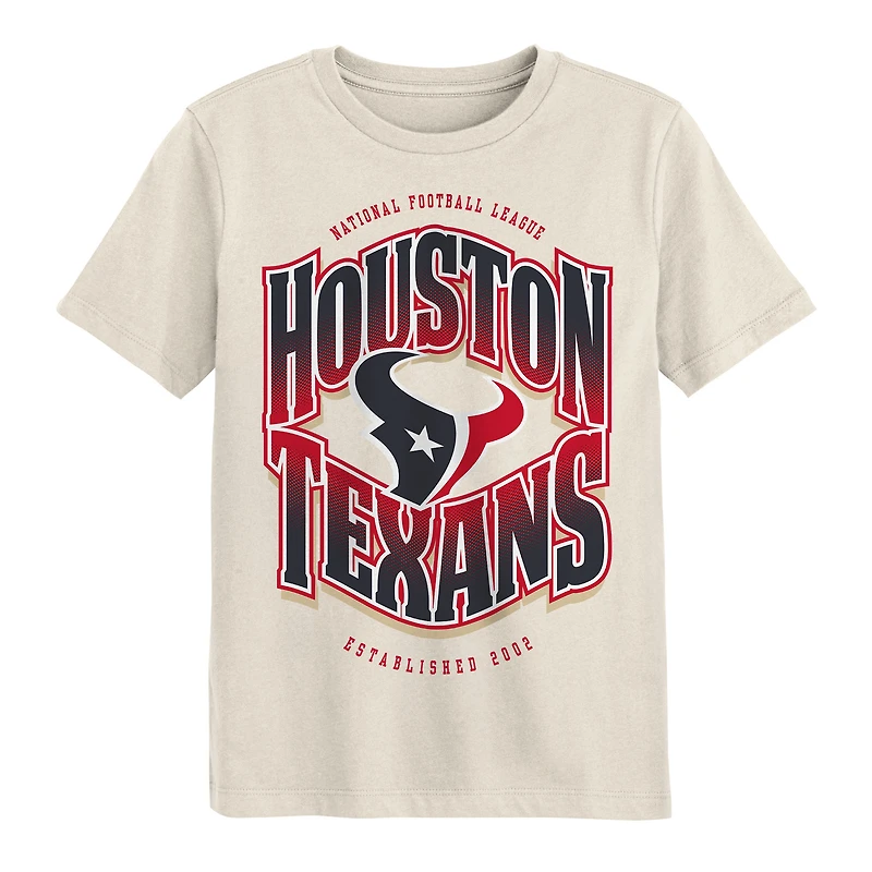 Youth Outerstuff Cream Houston Texans Huddle T-Shirt
