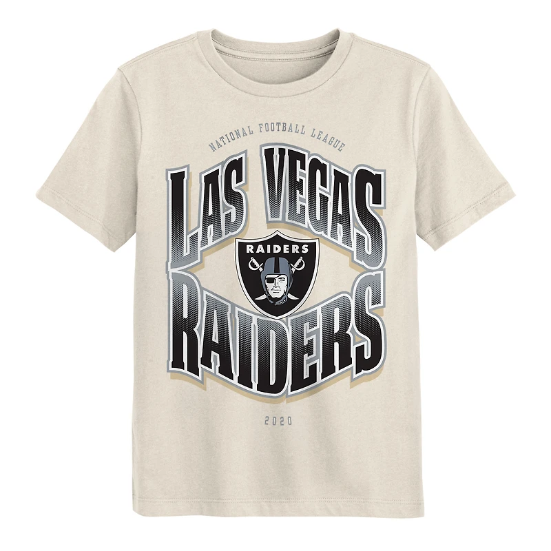 Youth Outerstuff Cream Las Vegas Raiders Huddle T-Shirt